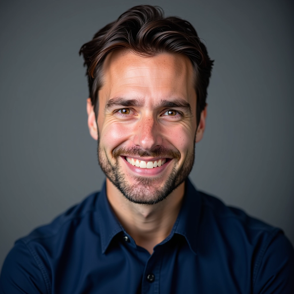 Martin Kovács, Senior Product Specialist at kaosfootball s.r.o., portrait photograph in professional office setting